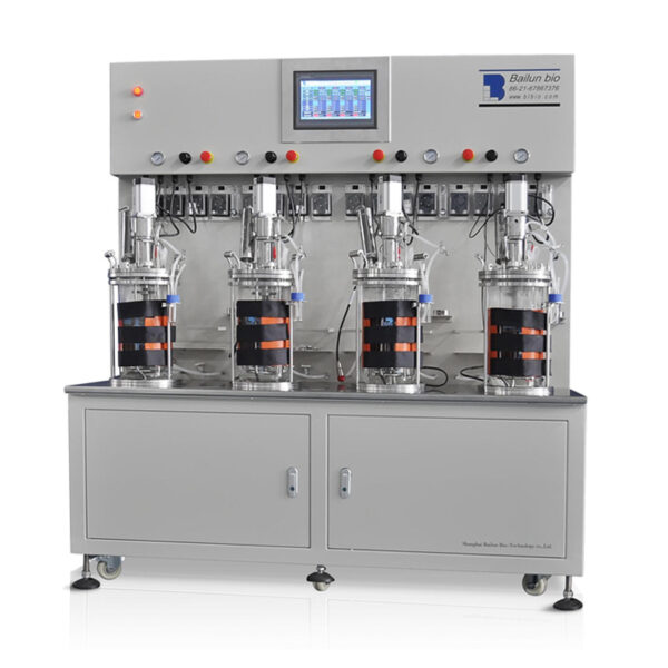 Four-stage-mechanical-mixing-single-wall-glass-fermenterdesk-type-BLBIO-XGJG-4