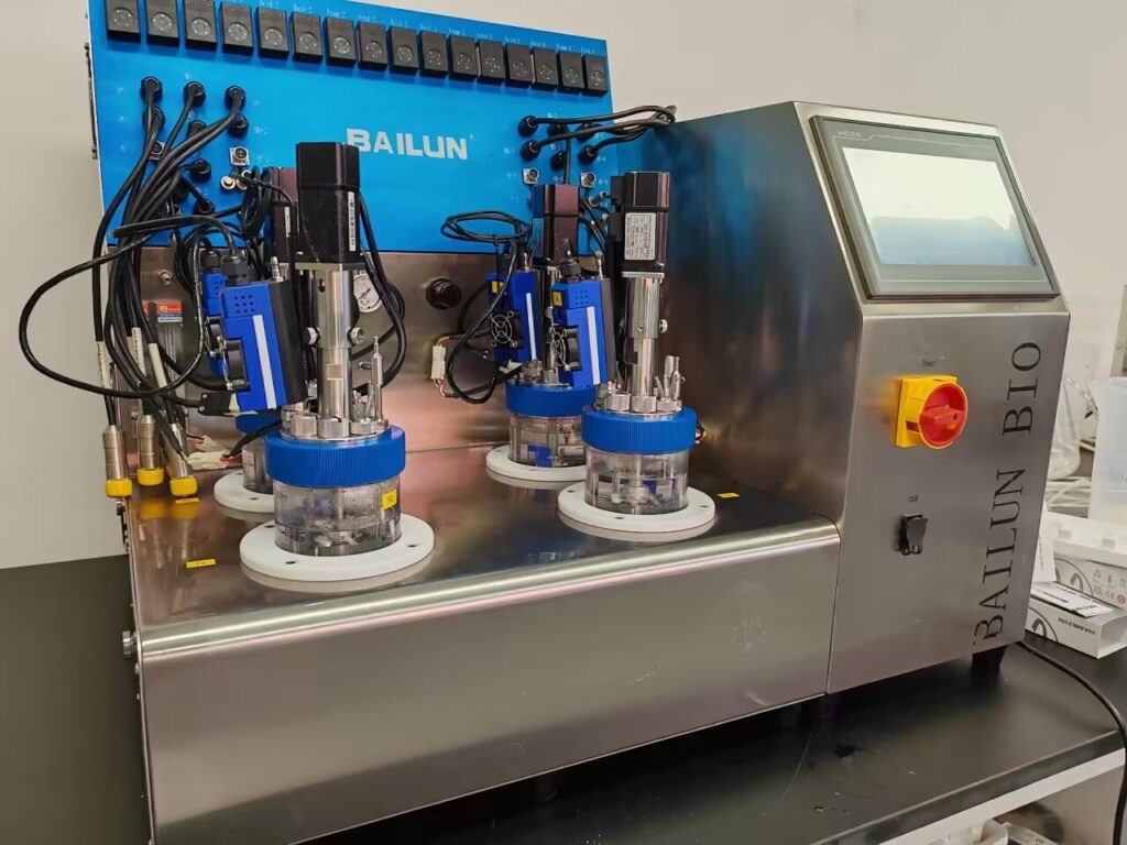 micro bioreactor mini glass bioreactor 1GJ-4 Waterless temperature-controlled fermenter