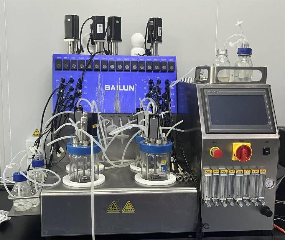 micro bioreactor mini glass 1GJ-4 Waterless temperature-controlled fermenter