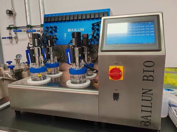 Mini glass bioreactor 1GJ-4 waterless temperature-controlled fermenter