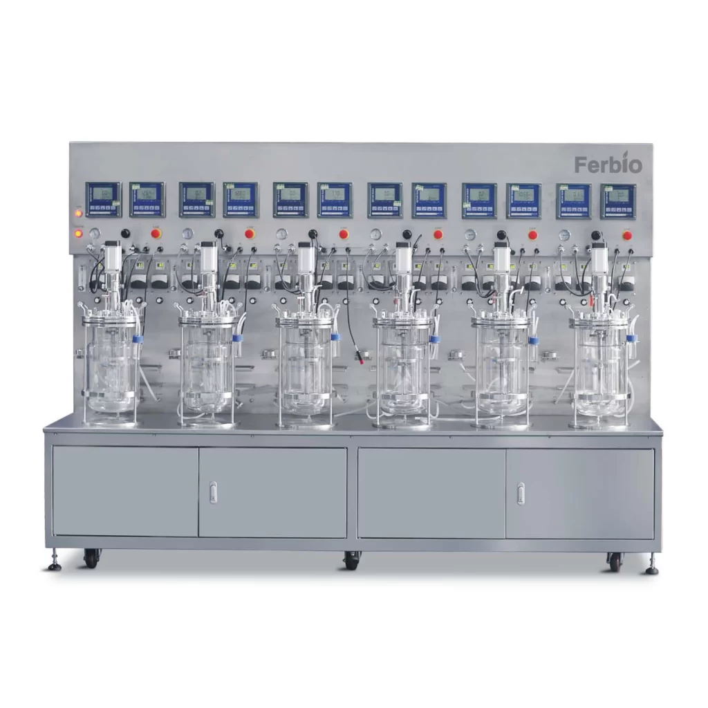 5L Sextuple double-wall glass fermenter Ferb-5GJGG-6